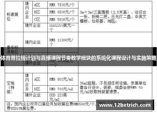 体育普拉提计划与直播课程节奏教学模块的系统化课程设计与实施策略